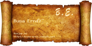 Busa Ernő névjegykártya